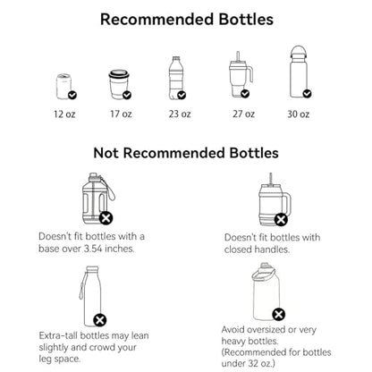 2 Pack Clip On Cup Holder for Car Door Organizer Seat Automotive Extra Drink Coffee Holders Premium PU Leather Black
