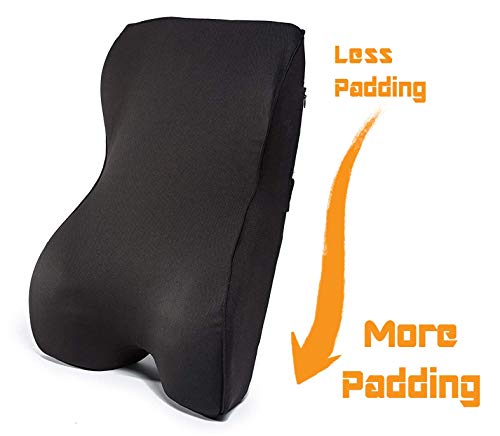 Castle Knight Soft Memory Foam Back Cushion - Tapered Support More Foam in The Lower Back and Less Foam in The Middle and Upper Back for Home, Office, Auto, and Travel (Knight Size, Nightfall) - color: Nightfall, size: Knight
