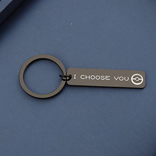 bobauna Retro Controller Keychain I Choose You Video Game Jewelry Game Enthusiast Gift For Gamer - color: Choose You Game Keychain Black
