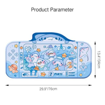 PERFECTSIGHT Cute Shark Party Desk Mat Kawaii Desk Pad, Switch Large Gaming Mouse Pad, Funny Crane Machine Deskmat Mousepad, Anime Blotter Protector Laptop Keyboard Pad for Women Kids Girls Boys - color: Blue