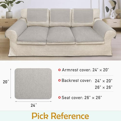 Couch Arm Covers, Waterproof Armrest Cover for Sofa, Loveseat, Armchair, Non-Slip Recliner Arm Cover, Sofa Arm Covers, Headrest Cover, Arm Chair Covers Set of 2 (Gray, 24"×20") - color: Grey, size: 24" x 20" - 2 pcs