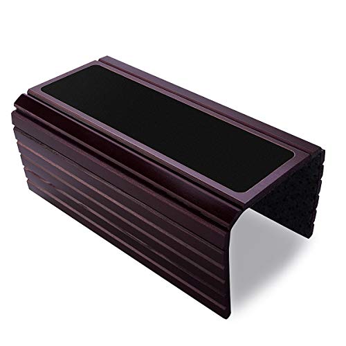 GEHE Couch Arm Tray Table, Flexible/Foldable Sofa Armrest Tray, Couch Armrest Table Cup Holder Great for Drinks Snacks Remote Control, Portable Side Table and Anti-Slip Bottom - color: Mahogany