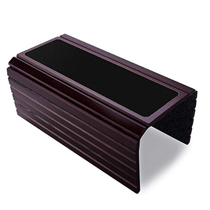 GEHE Couch Arm Tray Table, Flexible/Foldable Sofa Armrest Tray, Couch Armrest Table Cup Holder Great for Drinks Snacks Remote Control, Portable Side Table and Anti-Slip Bottom - color: Mahogany