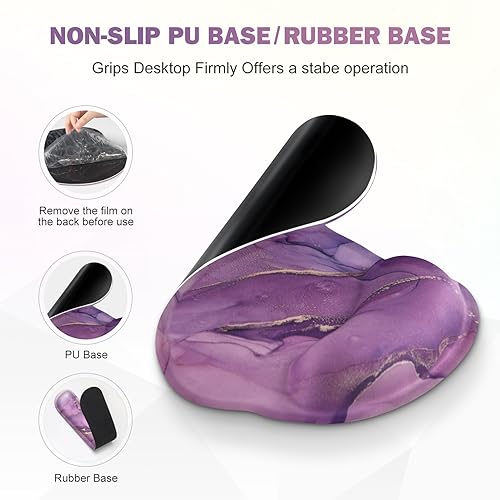 ToLuLu Desk Mat, XXL Large Mouse Pad Wrist Support Set，4 in1 Gaming Mousepad Desk Pad+ Ergonomic Mouse Pad with Wrist Rest + Keyboard Wrist Rest+Coaster for Women Home Office Computer, Purple Marble - color: Purple Marble