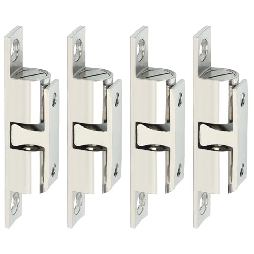 Alise Double Roller Catch Cabinet Latches,Adjustable Double Ball Tension Roller Catch Latch Brass Cabinet Door Latch,67mm Solid Metal Cabinet Latches and Catches,Pack of 4,Silver - color: Silver, size: 67mmX40mm