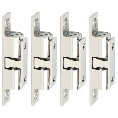 Alise Double Roller Catch Cabinet Latches,Adjustable Double Ball Tension Roller Catch Latch Brass Cabinet Door Latch,67mm Solid Metal Cabinet Latches and Catches,Pack of 4,Silver - color: Silver, size: 67mmX40mm