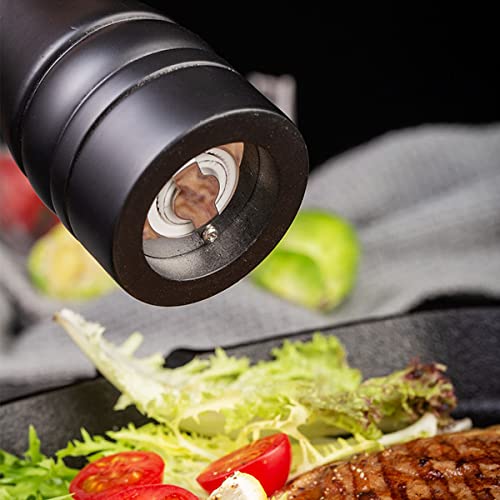 Wooden Pepper Mill Black Pepper Grinder Kit Manual Mills Solid with Strong Adjustable Ceramic Grinders Set 8 Inches - color: E Black Wooden Pepper Mill