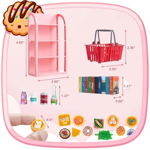 164pcs Miniature Supermarket Shelves Furniture Model 4 Layers Shelf Display Rack Doll House Accessory Storage Bookshelf Accessories Mini Locker Decor Food Drink Bottle Toy Cosplay Game Party - style: 164 Miniature Supermarket Shelves