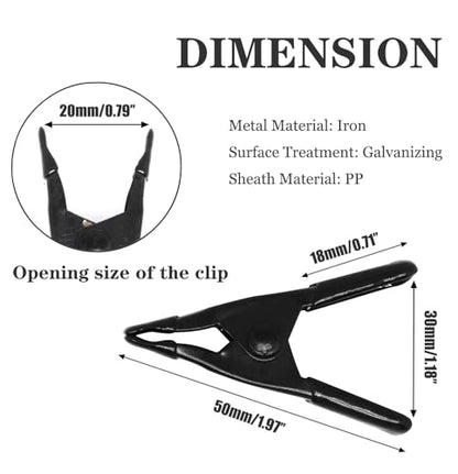 2 Inch Spring Clamps, Heavy Duty Metal Strong Clips Clamps (20pcs, Black) - color: Black, size: 20 Pcs