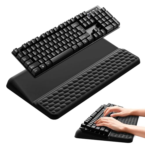 Computer Keyboard Stand with Wrist Rest, Keyboard pad with Wrist Support, Two Adjustable Keyboard Angles, Slow Rebound Comfortable Foam and Skin-Friendly Fabric. Wrist Rest for Computer Keyboard - style: Standard