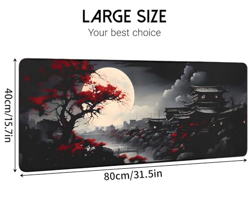 FreeNook Mouse Pad Gaming Mousepad,Large Mousepads for Keyboard and Mouse with Non-Slip Rubber Base,Suitable for School,Office,Home,31.5 x 15.7 Inch - color: Ancient Architecture, size: 31.5L x 15.7W inches