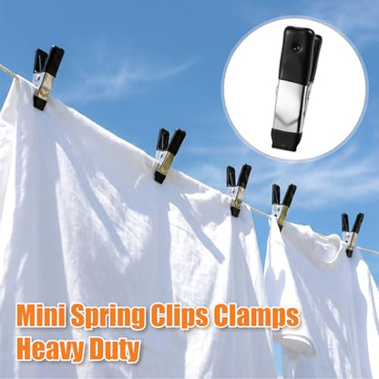 100 Pcs 2 Inch Small Metal Spring Clamps, Small Spring Clips Clamps Heavy Duty Mini Clips with Rubber Tips for Woodworking DIY Crafts Photography Backdrop Camping Sealing