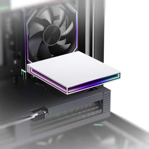 PC Case ARGB Square Figurine Shelf, Figure Stand, Infinity Mirror Design Floating PC Shelf for Figure - 120mm Fan Accessories-White - color: White