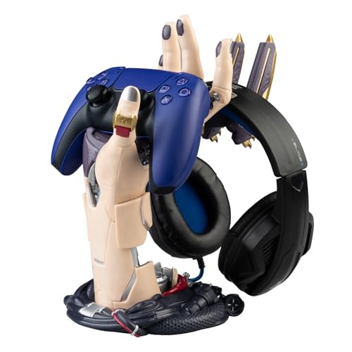 Grupo Erik Cyberpunk Gaming Controller Holder | Gaming Headset Stand | Gaming stuff & Gaming Room Decor | Controller stand perfect for Gamer Gifts | 6.3 x 7.9 x 10.8 in - color: Cyberpunk