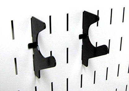 Wall Control Slanted U-Hook Accessory “U” Shaped Slotted Metal Pegboard Hook Pegboard and Slotted Tool Board – Black - color: Black, size: 1 Count (Pack of 1)