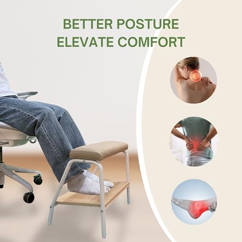 Double Step Footrest Under Desk Versatile Foot Stool Ottoman for Comfortable Desk Work Office Life (White) - color: White