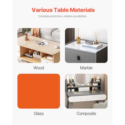 VEVOR Clear Table Cover Protector, 1.5mm Thick 36 x 72 in PVC Plastic Tablecloth, Waterproof & Oil Spill Proof, Customizable Rectangle Table Cover for Writing Desk, Coffee Table, Dining Room Table - size: 72" x 36" (Rectangular)