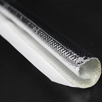6mm - 1/4" Self Adhesive Aluminum Heat Reflective Fiberglass Sleeving Side Entry High Temperature Protection for Hoses, Wire Harnesses, Exhaust 78"(2 Meter) - size: 6mm - 1/4" Dia - 78" Long