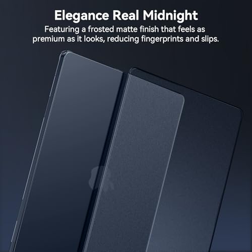EooCoo Compatible with MacBook Air 13 inch Case M5 2026-2022 M4 M3 M2 Model A3449 A3240 A3113 A2681, Mac Air 13.6 inch Hard Shell & Keyboard Cover & Screen Film & Type-C, Frost Midnight - color: Original Midnight