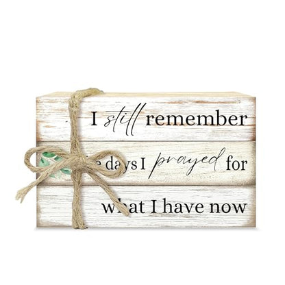 Decorative Books For Home Decor, Coffee Table Faux Wood Book Stack Decor, I Still Remember Greenery Stacked Book Decor, Stacked Display Books For Shelf Mantel Nightstand Display, Three Pieces -C(12) - style: I still remember -07