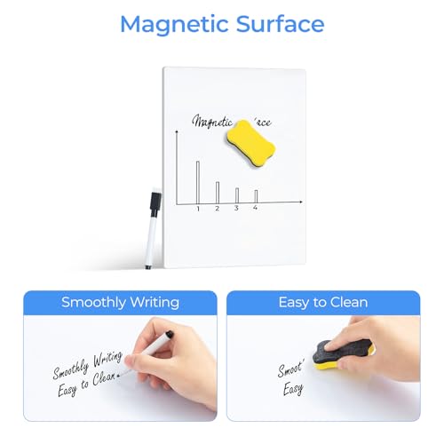 M&G Magnetic Dry Erase Board for Fridge, 12”x 8” Fridge Whiteboard for Kitchen, Small White Board Set with 4 Markers and Eraser, to Do List, Family Schedule Planning Board - size: 12"W x 18"H