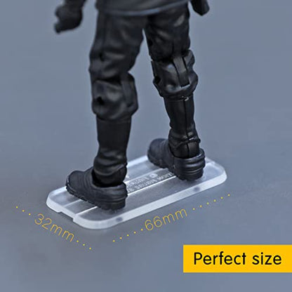 100PCS 6 inch Action Figure Stand Display, Figures Toy Organizer Bases Support Stands, Compatible with 1/12 Mavel Legends Series/GiJeo Classified Series/D C/Mo tu Models, Square - color: 100PACK Transparent(Square)