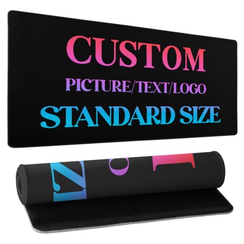 Personalized Mouse Pad 35.4x15.7 Inch Large Gaming Mousepad Desk Mat Custom Personalized Photo Mousemat Non-Slip Stitched Edge Desk Pad for Home Work Game as Gift - color: Custom Personalized, size: 35.4x15.7 Inch