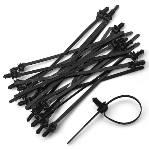 50PCS Push Mount Cable Zip Tie 8.3 x 0.2 inch Self Locking Cable Strap Push Mount Cable Ties Nylon Car Mount Wire Tie Car Fastener Cable Clips Wraps for Indoor Wire Tying - size: 50 Pcs