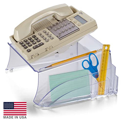 Officemate Telephone Stand, Laptop Stand, Clear Plastic Computer Riser, Laptops Elevator for Desk, Clear (21524)