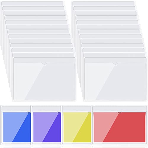 Chinco 30 Pcs Self Adhesive Pockets, Bin Labels for Storage Bins, Clear Pocket Label Sleeves, Plastic Index Card Holder with Top Open for Organizing Bins Box Drawer(9.9 x 7 Inches) - size: 9.9 x 7 Inches
