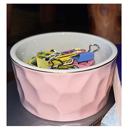 Ceramic Paper Clip Holder Ceramic Paper Clip Dispenser Organizer for Office Desk Binder Clip Holder (Pink) - color: Pink