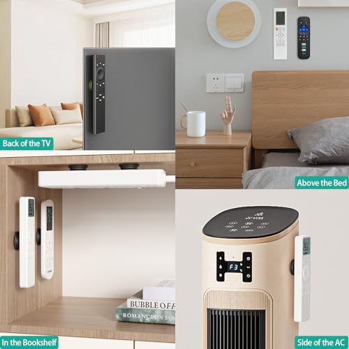Magnetic Remote Control Holder Wall Mount, 5 Pack TV Remote Holder Wall Mount, Silicone Remote Organizer Magnetic Remote Holder for Bed, TV, Ceiling Fan and Air Conditioner (Black) - color: Black