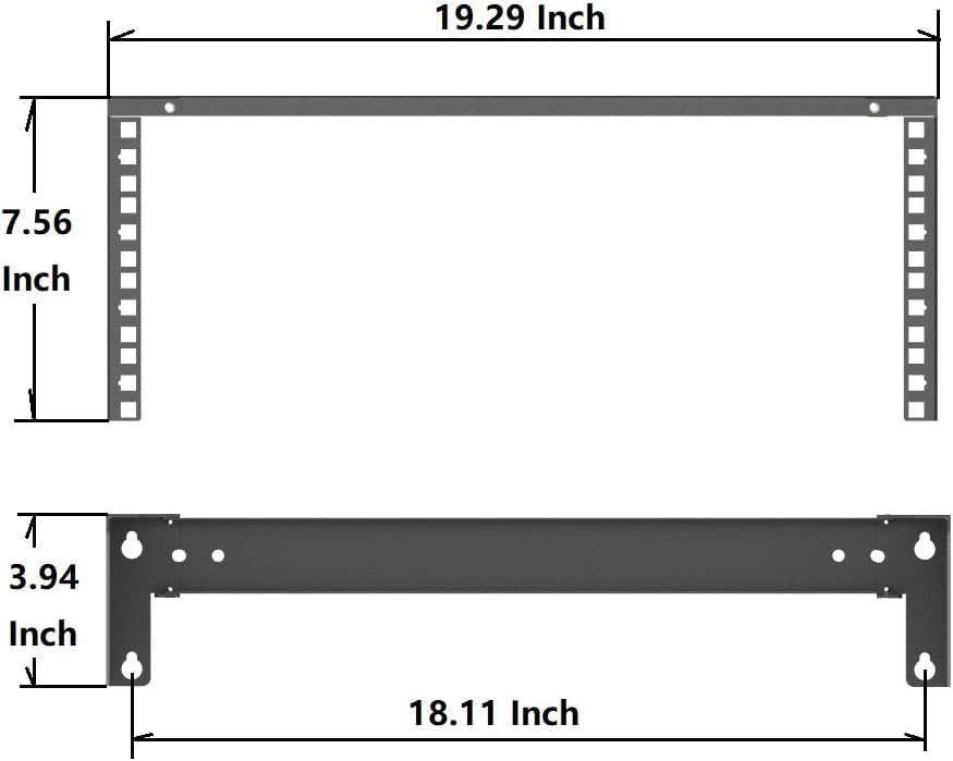 2 Pack of 4U Folding 19 Inches Cold Rolled Steel Wall Mountable Simple Vertical Rack and Networking Euipment Rack Including Hardware for Assembly (2)