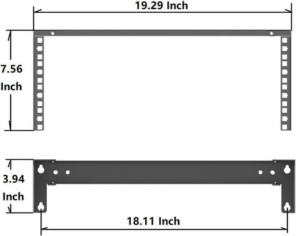 2 Pack of 4U Folding 19 Inches Cold Rolled Steel Wall Mountable Simple Vertical Rack and Networking Euipment Rack Including Hardware for Assembly (2)