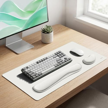 MOSISO Keyboard Mouse Pad Set, Gaming Mouse Pad&Keyboard Wrist Rest&Wrist Rest, Ergonomic Wristrests with Memory Foam Home Office Easy Typing Cushion Non-Slip Mousepad, Cloud Dancer White - color: Cloud Dancer White
