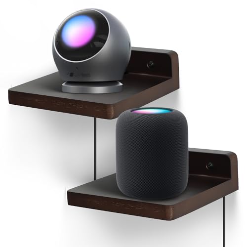 Small Floating Shelf for Wall,5 Inch Wooden Wall Shelf Set of 2,Mini Speaker, Baby Monitor,Cameras，Figurines Display Stand, for Bedroom, Gaming Room, Living Room, Bathroom, Office(Walnut) - color: Dark Walnut, size: 2 Pcs