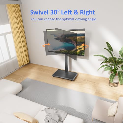 Afaloona Rolling TV Stand, Portable Mobile TV Stand for 32-75 Inch TVs up to 110 lbs, 18 Adjustable Heights, Max VESA 600x400mm, Rolling TV Cart on Wheels with Mount for Bedroom, Office, Outdoor - style: GM-A02