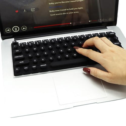 Keyboard Cover for Long Nails Compatible with MacBook Pro 13 inch M2 2023, 2022, 2021 2020 M1 A2338 A2289 A2251&Compatible with MacBook Pro 16 2020 2019 A2141 Touch ID, US ANSI (Black & Heart) - color: Black
