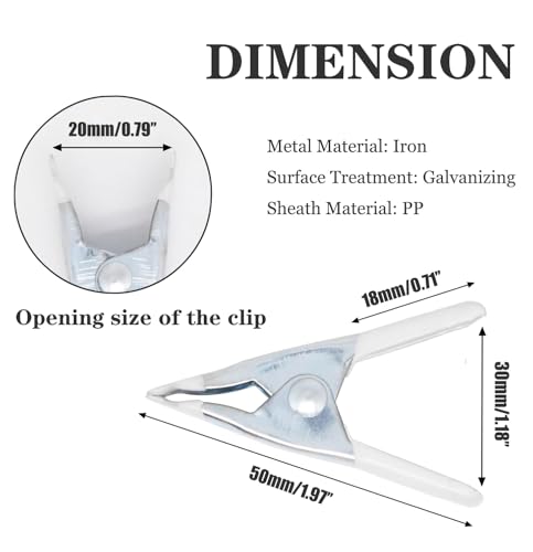 2 Inch Spring Clamps, Heavy Duty Metal Strong Clips Clamps (20pcs, White) - color: White, size: 20 Pcs
