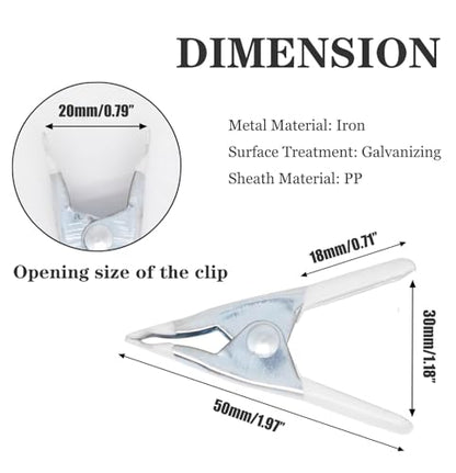 2 Inch Spring Clamps, Heavy Duty Metal Strong Clips Clamps (20pcs, White) - color: White, size: 20 Pcs