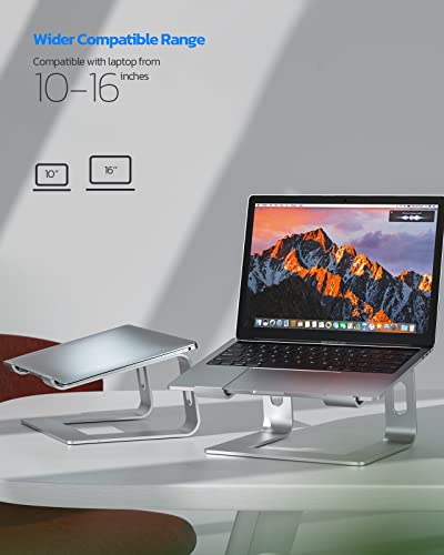 Nulaxy Laptop Stand, Ergonomic Aluminum Laptop Computer Stand, Detachable Laptop Riser Notebook Holder Stand Compatible with MacBook Air Pro, Dell XPS, HP, Lenovo More 10-15.6” Laptops - color: B-Silver