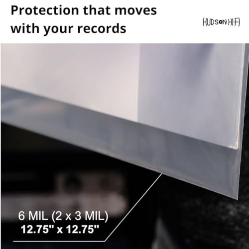 Hudson Hi-Fi Anti-Static Vinyl Record Sleeves - Durable Clear Disc Sleeves- Protect Your LP Albums from Scratches, Dust & Dirt - Acid-Free Rice Paper Disc Covers, 250x Outer Sleeves - size: 250 Outer Sleeves
