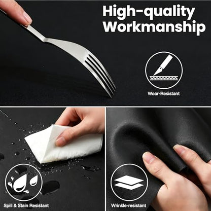 ALOANES Extra Large PU Leather Mouse Pad, Waterproof Desk Pad with Non-Slip Rubber Base, Smooth Gliding Surface for Office & Home, 40"x90" Large Desktop Mat, Black - color: Black