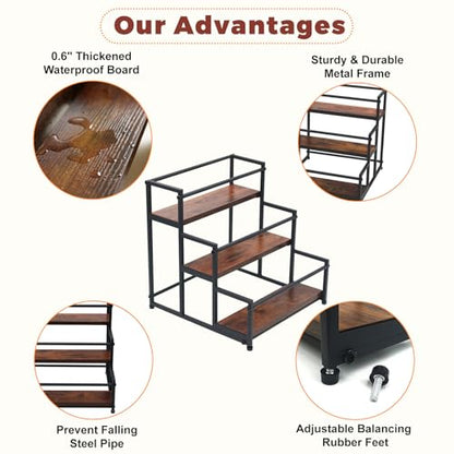 Coffee Syrup Rack Organizer, 3-Tier | Metal Bottle Holder, Holds 12 Bottles, Rustic Countertop Display Shelf, For Coffee Bar, Kitchen Cabinet, Pantry - color: 3-Tier