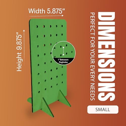 Torched Pegboard Display Stand for Jewelry, Craft Shows, Selling, Vendor Events, Tools, Peg Board Accessories Rack Organizer, Small 5.88" L x 4.3" W x 9.88" H, Green - color: Green, size: Small