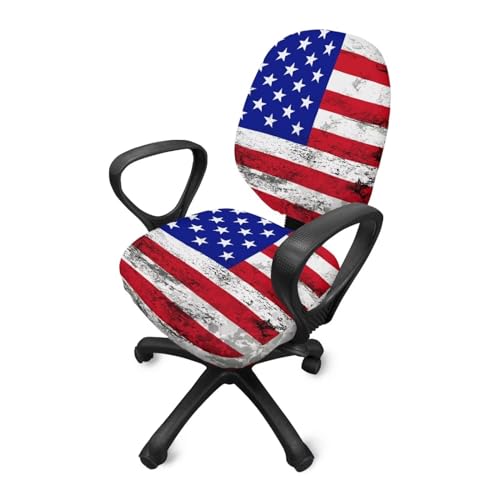 American Flag Office Chair Covers Stretchable Office Chair Seat Cover 2 Piece Washable Gaming Chair Cover Universal Fit Most Wheelchairs,Computer Chairs,Gaming Chairs - color: American Flag