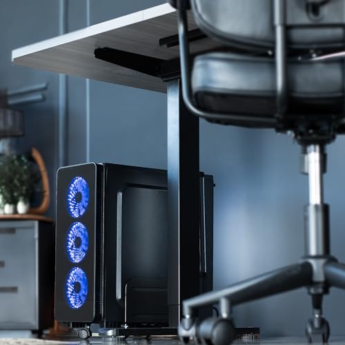 VIVO Computer Mid-Tower Case, CPU Steel Rolling Stand, Adjustable Mobile Cart Holder with Locking Caster Wheels, Black, CART-PC01 - style: Mid Tower Cart