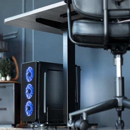 VIVO Computer Mid-Tower Case, CPU Steel Rolling Stand, Adjustable Mobile Cart Holder with Locking Caster Wheels, Black, CART-PC01 - style: Mid Tower Cart