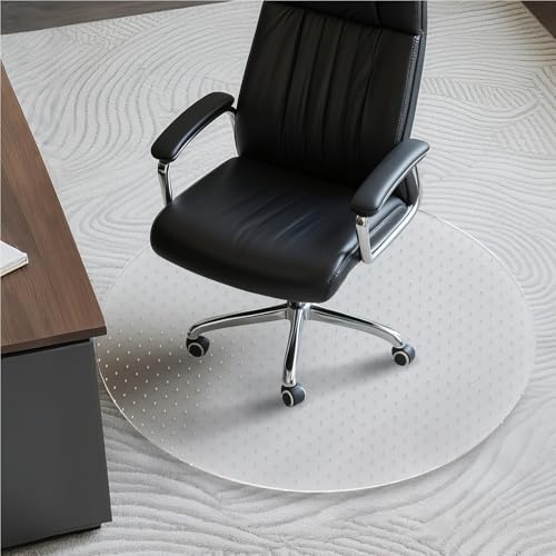 Office Chair Mat for Carpet: 36" x 36" Computer Desk Floor Mat - PVC Plastic Rug Carpet Protector Mats for Gaming Chair Under Desk Pad for Rolling Chair - size: 36" x 36"