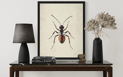 Ant Wall Art Print Poster, Insect Posters Prints Enntomological Painting Artwork 221 (Ant, 24 x 36 inches, Unframed) - color: Ant, size: 36"L x 24"W
